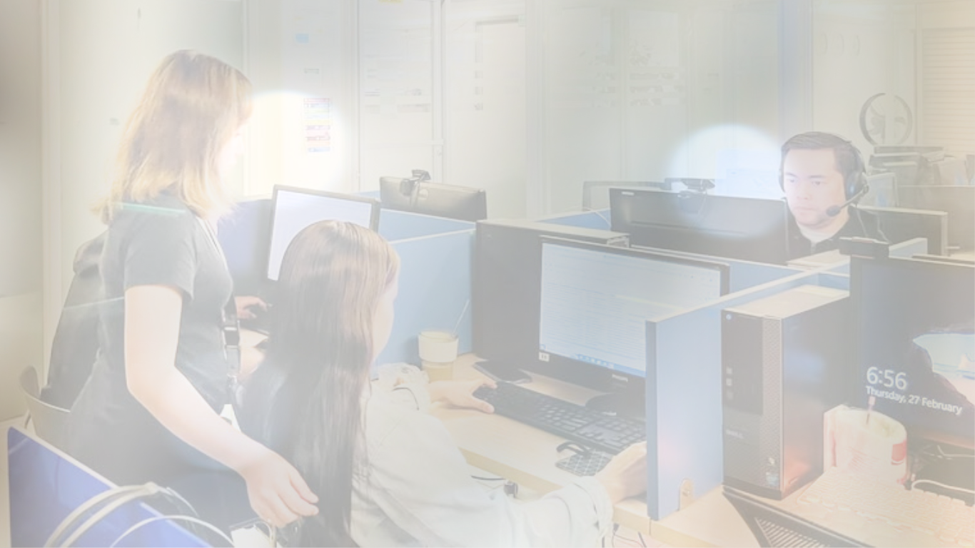 Professional team working in modern office environment
